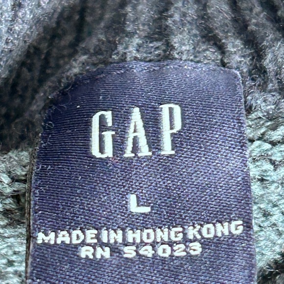 Gap Men’s 1/4 Zip Blue Wool Blend Cardigan Sweater Size L Preppy Classic - Picture 6 of 10